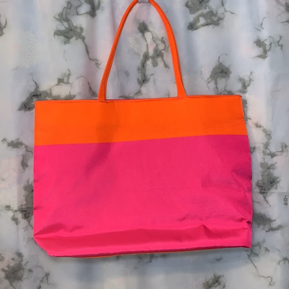 🎒 Clinique Large Pink / Orange Tote - Picture 6 of 10